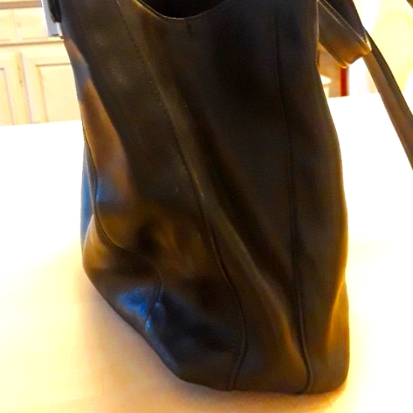 Vintage 90s 100% Leather Nine West Black Shoulder Bag - Picture 12 of 15